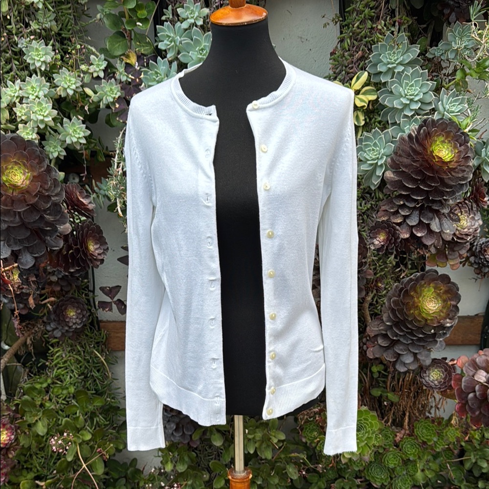 Charter Club White Cardigan Sweater